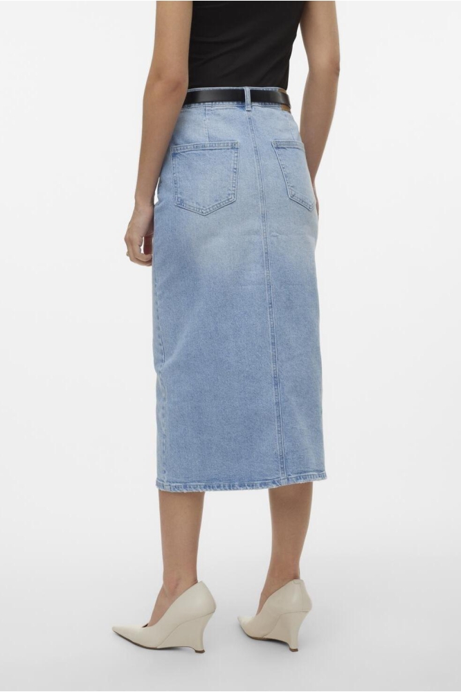 VMVERI HR CALF DENIM SKIRT GA MIX N 10295731 LIGHT BLUE DENIM